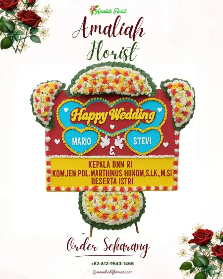 Papan Bunga Pernikahan Podong
